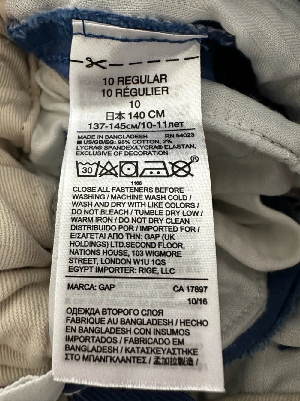 💙 GAP Kids boys pants size 10 blue with fun details VGUC preppy classic